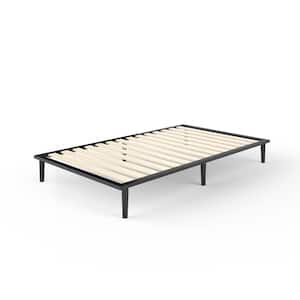 Parker 39 in. Black Metal Twin Platform Bed with Tapered Legs