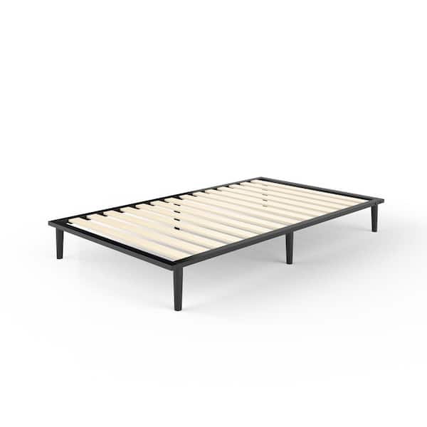Zinus Parker 39 in. Black Metal Twin Platform Bed with Tapered Legs