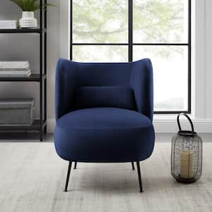 Bibi Mid Century Dark Blue Velvet Accent Chair