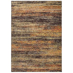 Audrey Gold/Charcoal 5 ft. x 7 ft. Abstract Area Rug