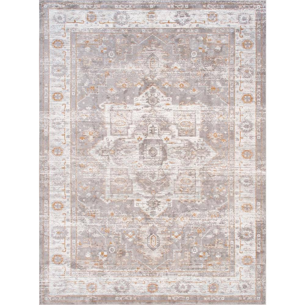 Pasargad Home Heritage Grey 10 ft. x 14 ft. Oriental Polypropylene