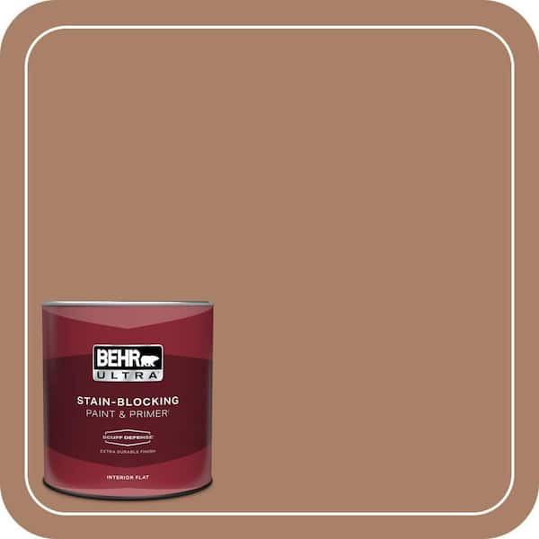 BEHR ULTRA 1 qt. #MQ2-42 Warm Cognac Extra Durable Flat Interior Paint & Primer