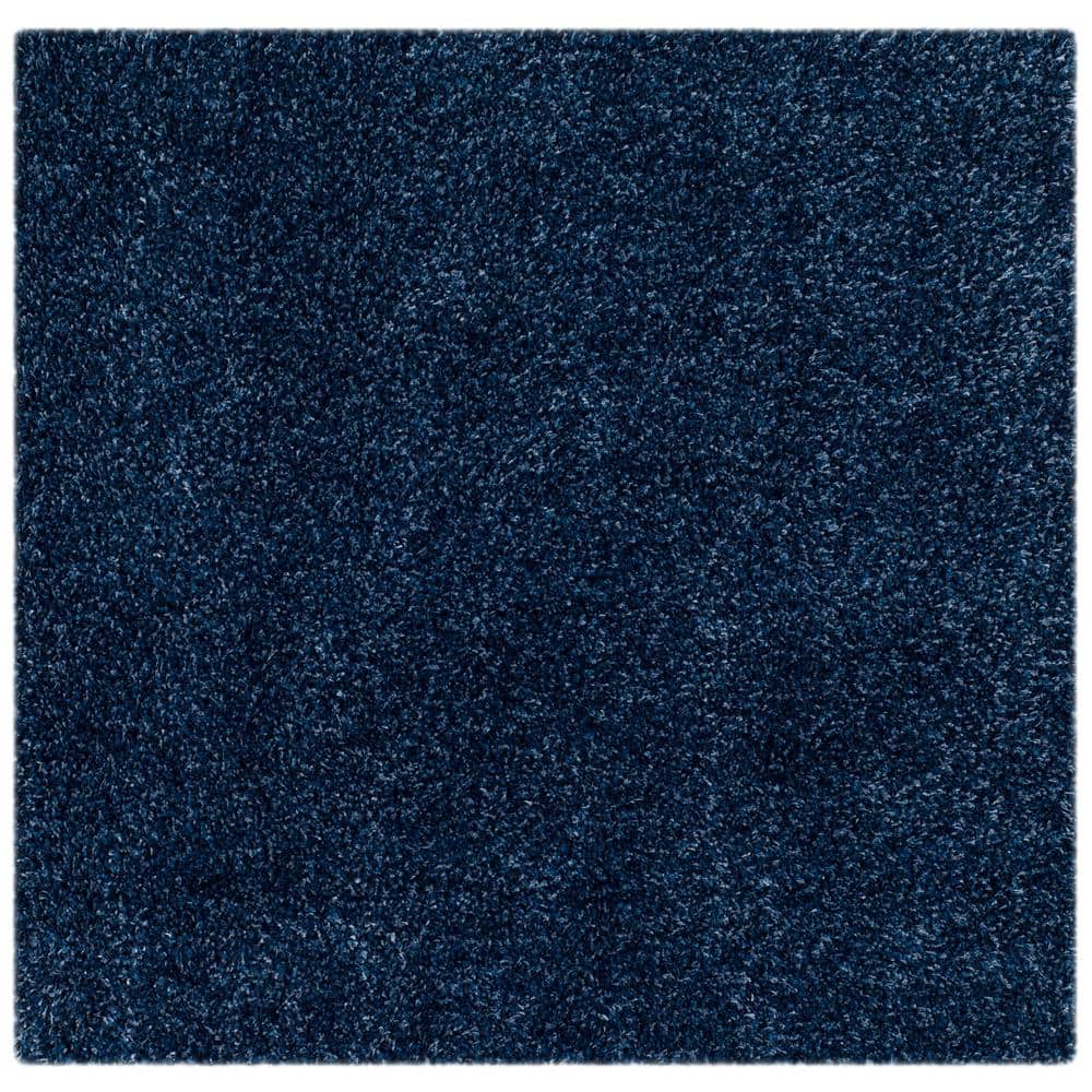 California Shag Navy 4 ft. x 4 ft. Square Solid Area Rug price history on PriceWatchPro