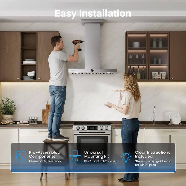 VIKIO 42 in. 600CFM Convertible Ducted to Ductless Wall Mount 