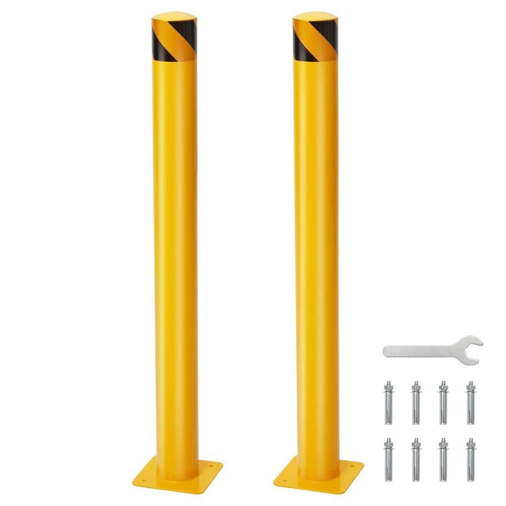 2-Pack 42 Inch Steel Safety Bollard Post, 4.5 Inch Diameter Metal Safety Bollard with 8 Anchor Bolts price history on PriceWatchPro
