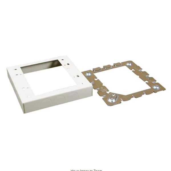 Legrand Wiremold 500 and 700 Series Metal Surface Raceway Two Gang Electrical Box, Ivory