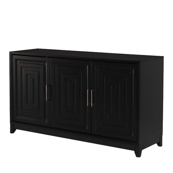 Black Sideboard Buffet Cabinet,Storage Cabinet,TV Stand for TVs up to 65in,Entertainment Center Console Cabinet
