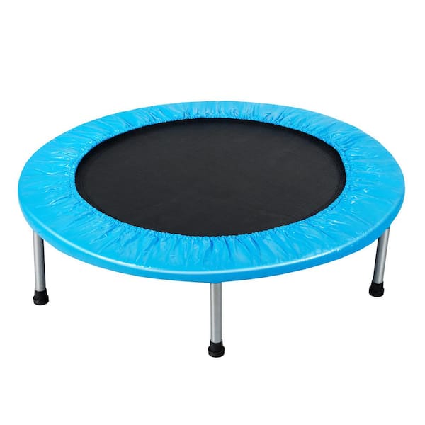 38 in. Blue Folding Trampoline Fitness Rebounder with Safety Pad GYM06597 The Home