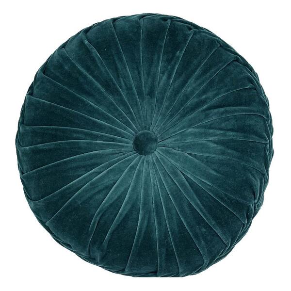 teal round cushion