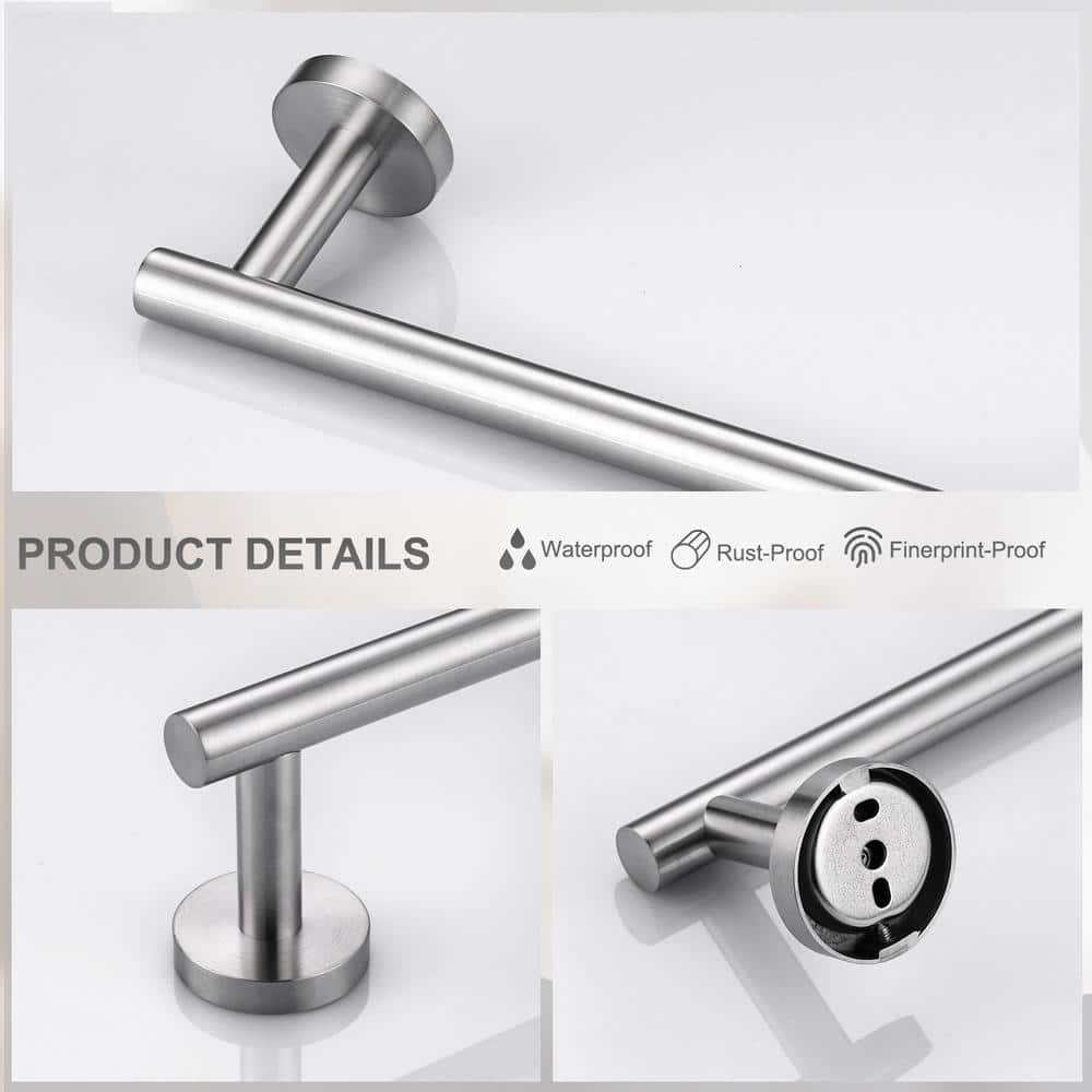 Brushed Nickel Stainless Steel 6-Piece Bathroom Towel Rack Set