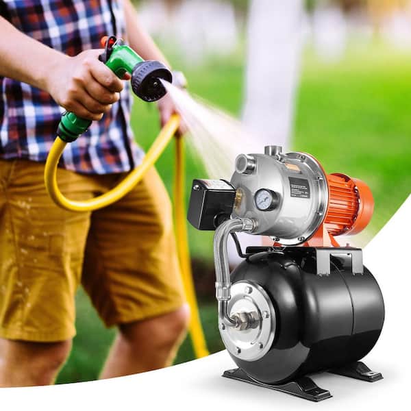 1.6 HP Shallow Well Pump with Pressure Tank 1320 GPH Automatic Irrigation Water Booster Pump 30/50 PSI Pressure Switch