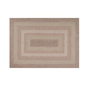 Woodbridge Braid Collection Natural 60" x 84" Rectangle 100% Wool Reversible Indoor Area Rug