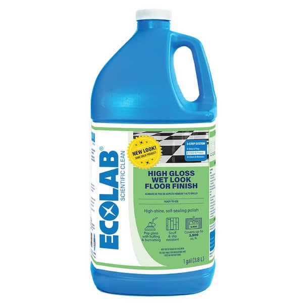 1 Gal. High Gloss Wet Look Floor Finish Protects and Restores Floor Shine, Use on Vinyl, Tile, Linoleum and Rubber