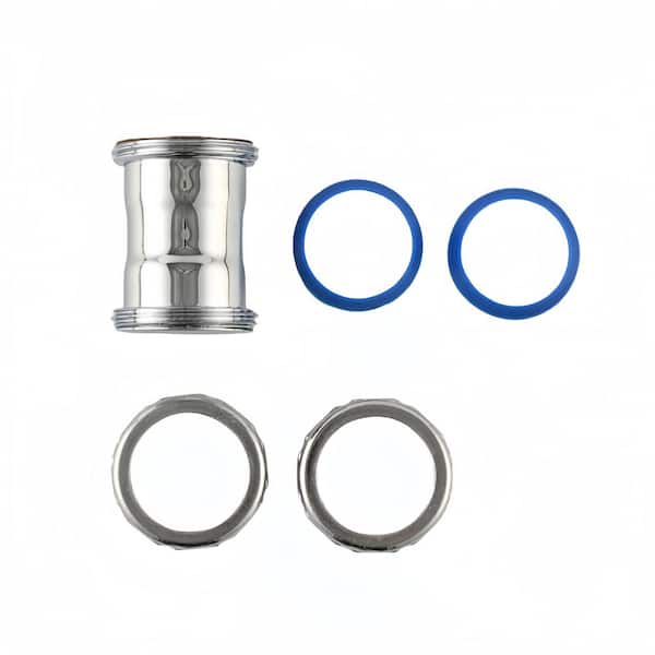 Everbilt 1-1/4in. x 2in. 20-Gauge Chrome-Plated Brass Double Slip-Joint Compression Coupling
