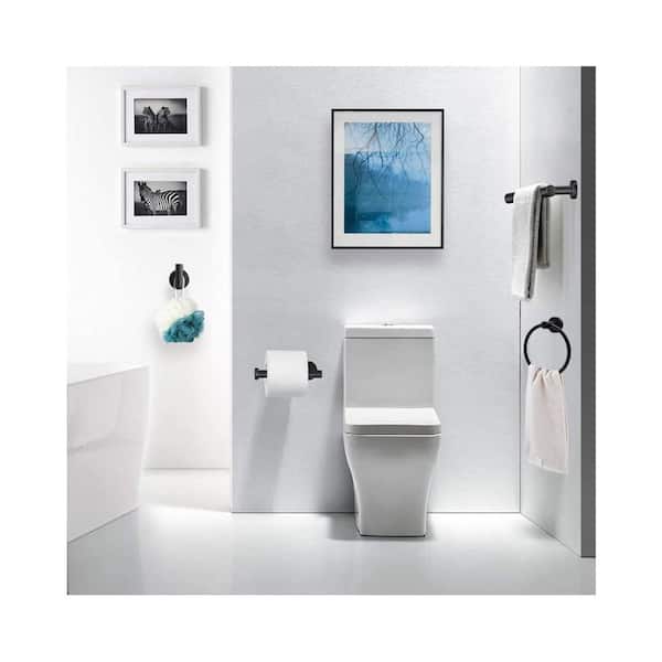 10-Piece Bath Hardware Set Included Hand Towel Bars, Toilet Paper Holders, Towel Rings and Robe Towel Hooks in Black