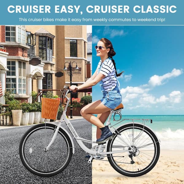 white womens bicycle Firmstrong 26" Bella Classic Single Speed Baby Blue Women's Beach Cruiser making it perfect for every outing pearly white 8 Speed Women