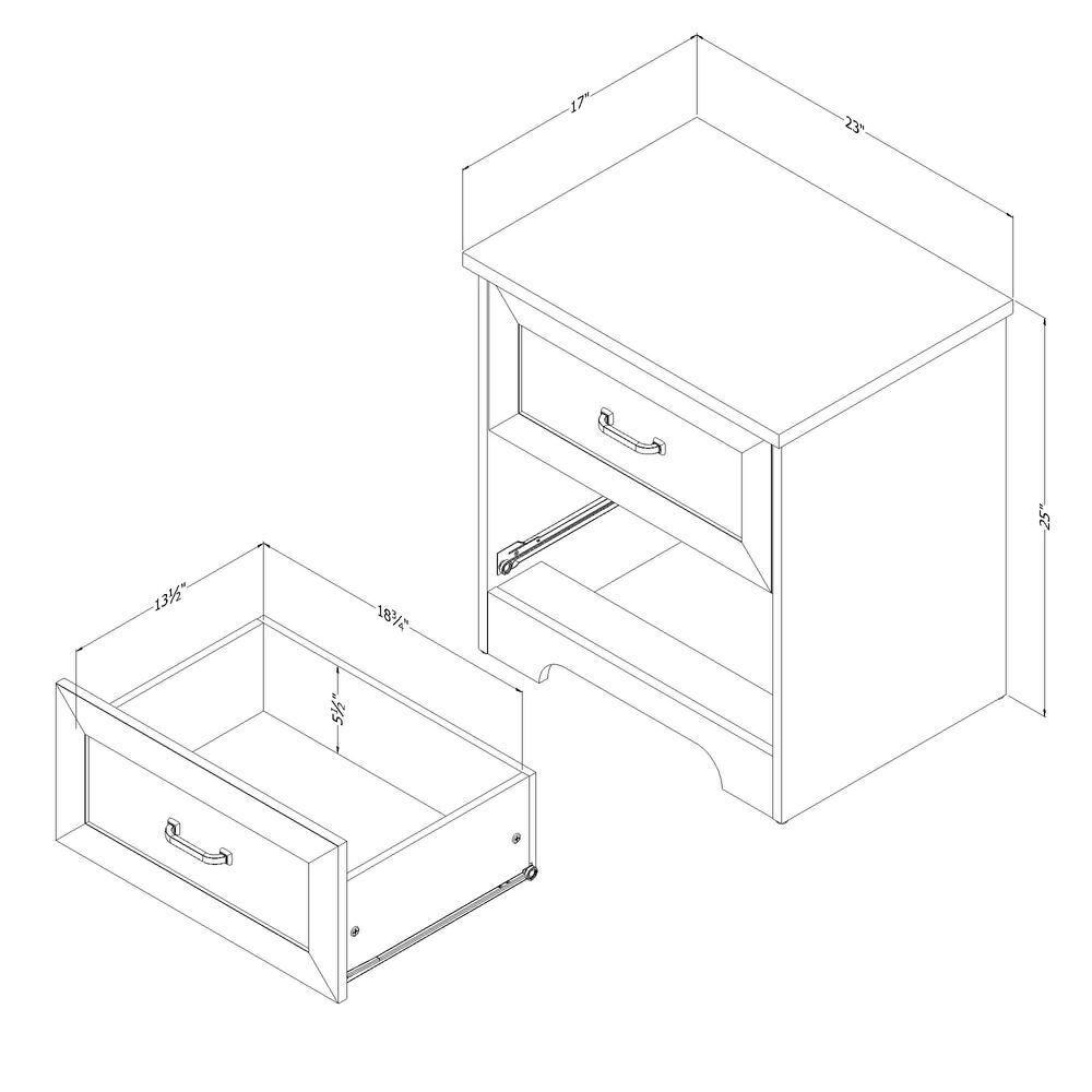 Gray Maple 2-Drawer Farmhouse Nightstand