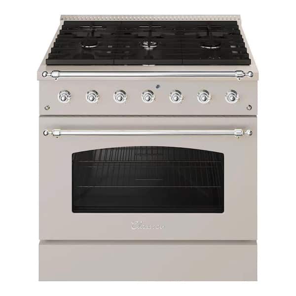 Hallman CLASSICO 36 in. 6 Burner Freestanding All Gas Range with LP Gas