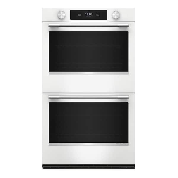 30 in. Double Electric Wall Oven with True Convection Self-Cleaning in White