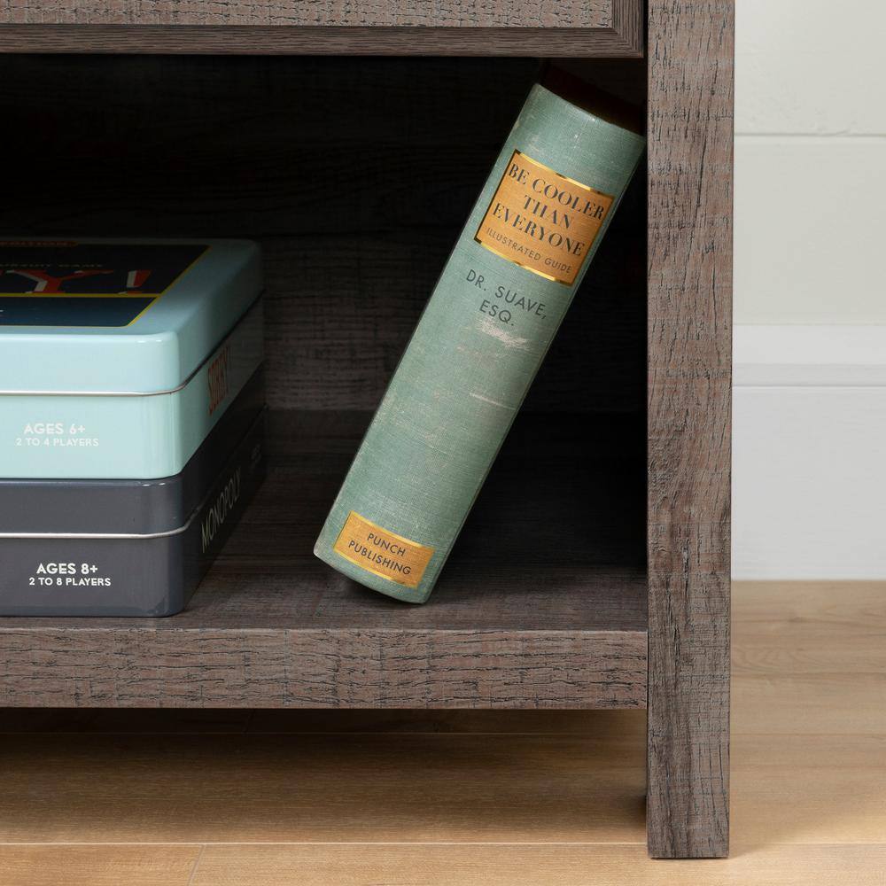 Fall Oak 1-Drawer Nightstand with Open Storage