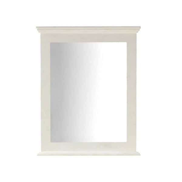 Home Decorators Collection Haven 31 in. L x 25 in. W Framed Wall Mirror in Antique White-DISCONTINUED