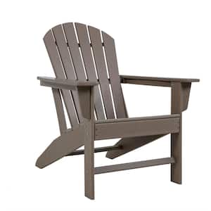 Brown Matte Indoor Outdoor Resin Adirondack Chair (Set of 1)