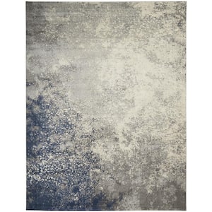Passion Charcoal Ivory 9 ft. x 12 ft. Abstract Contemporary Area Rug
