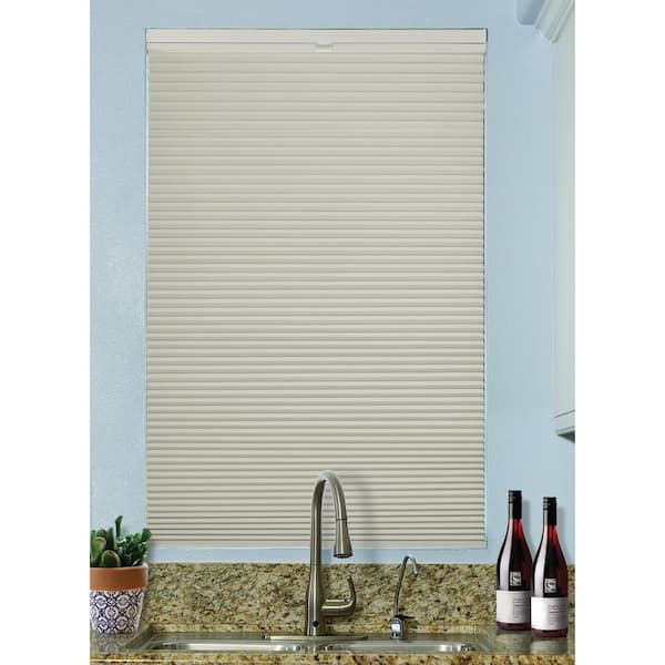 Winter White Cordless Top-Down/Bottom-Up Blackout 9/16 in. Single Cell Fabric Cellular Shade 29.5 in. W x 48 in. L