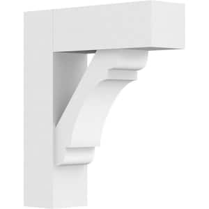 3 in. x 14 in. x 12 in. Olympic Bracket with Block Ends, Standard Architectural Grade PVC Bracket