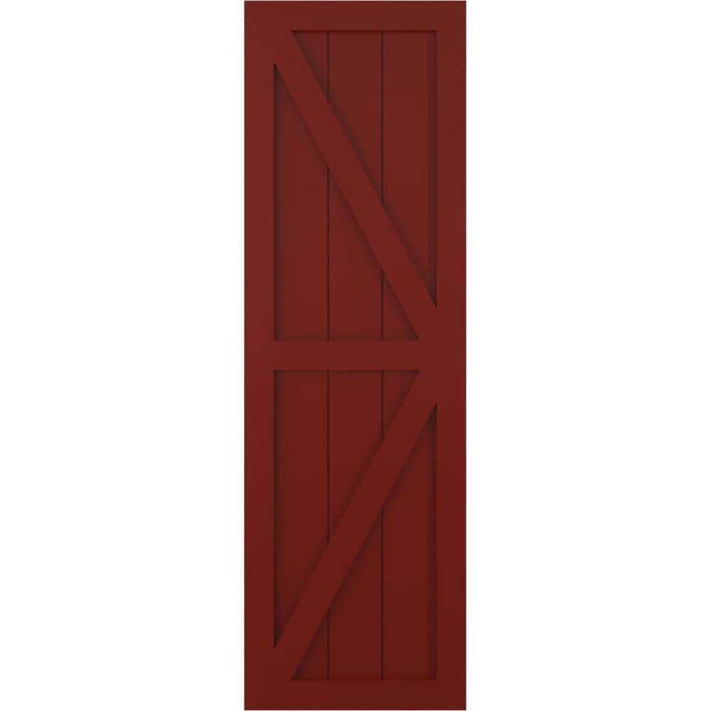 15 in. x 46 in. PVC 2-Equal Panel Farmhouse Fixed Mount Board and Batten Shutters Pair with Z-Bar in Pepper Red price history on PriceWatchPro