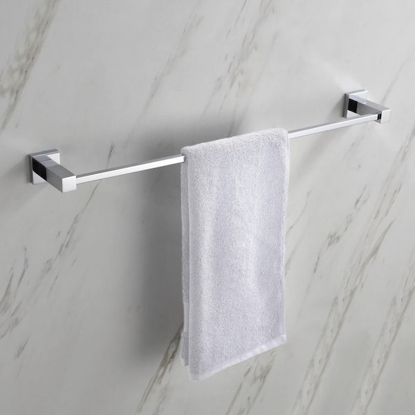 Bathroom Accessories 23.62 in. Wall Mounted Towel Bar in Chrome