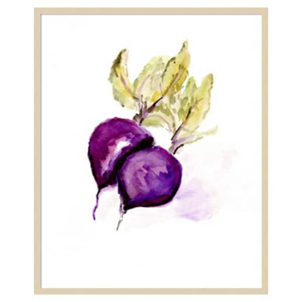Amanti Art Veggie Sketch Beets by Marcy Chapman 34 in. W x 41 in. H. Wood Framed Wall Art Print Framed in Brown