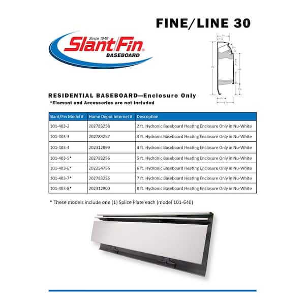 Slant/Fin Fine/Line 30 Hot Water Baseboard with Fully