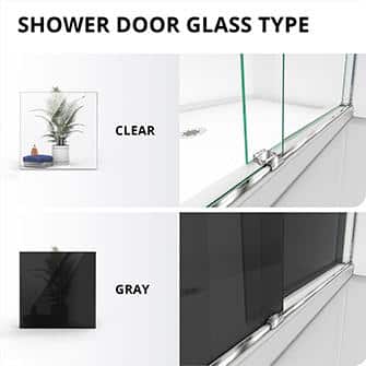 Essence Frameless Brushed Nickel Sliding Shower Door with Clear Glass