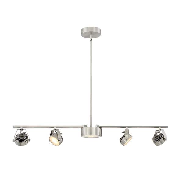 3 ft. 5-Light Brushed Nickel Integrated LED Track Lighting Kit