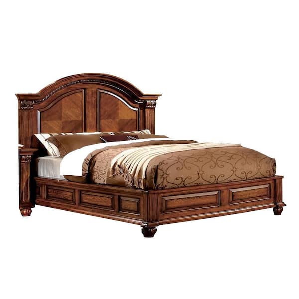 Unbranded Marco Brown Wood Frame King Platform Bed