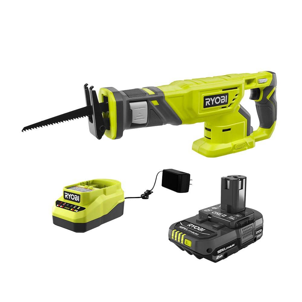 RYOBI ONE+ 18V Cordless Reciprocating Saw with 2.0 Ah Battery and Charger  P519-PSK005 The Home Depot