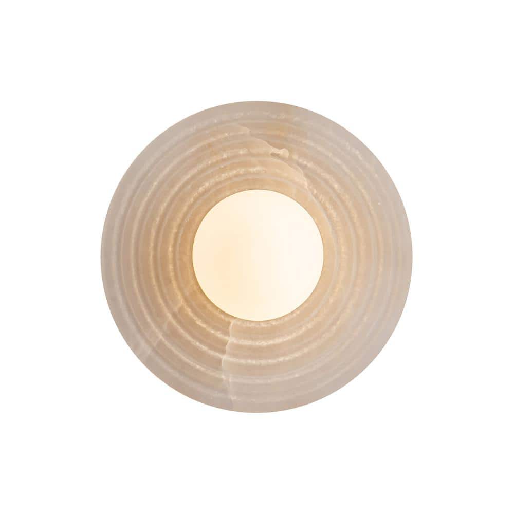 Dahlia Brass and Alabaster Dimmable Bath Sconce