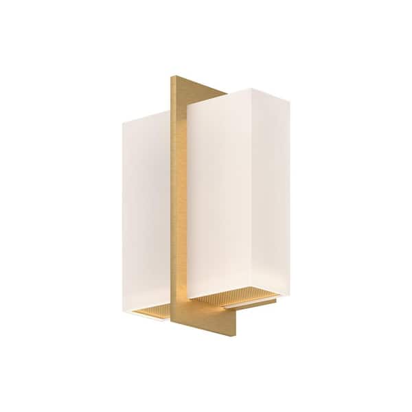 KUZCO Bengal 7-in 1 Light 13-Watt Brushed Gold Integrated LED Wall Sconce