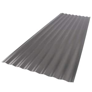 26 in. x 6 ft. Corrugated Foam Polycarbonate Roof Panel in Castle Gray