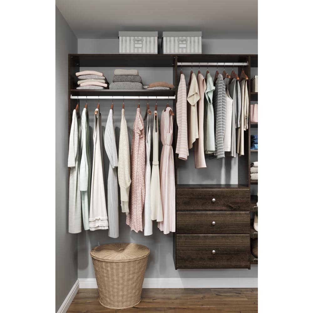 Truffle Dual Tower Closet Organizer with Drawers and Shelves