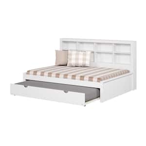 White Full Daybed with Bookcase and Trundle