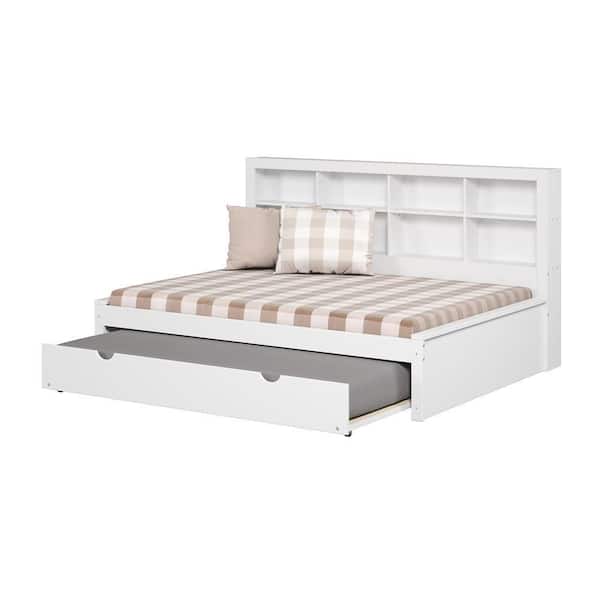 Donco Kids White Full Daybed with Bookcase and Trundle