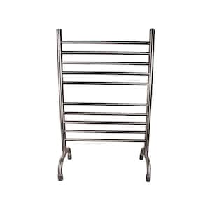 Solo 24in Wide Freestanding 10-Bar Plug-in Electric Towel Warmer in Brushed Stainless Steel