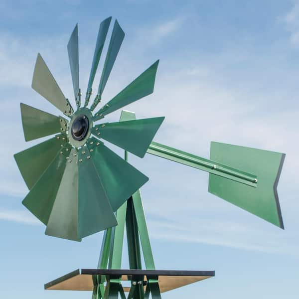 Sportsman 8 Ft Green Steel Classic Decorative Windmill Sm07251 The Home Depot