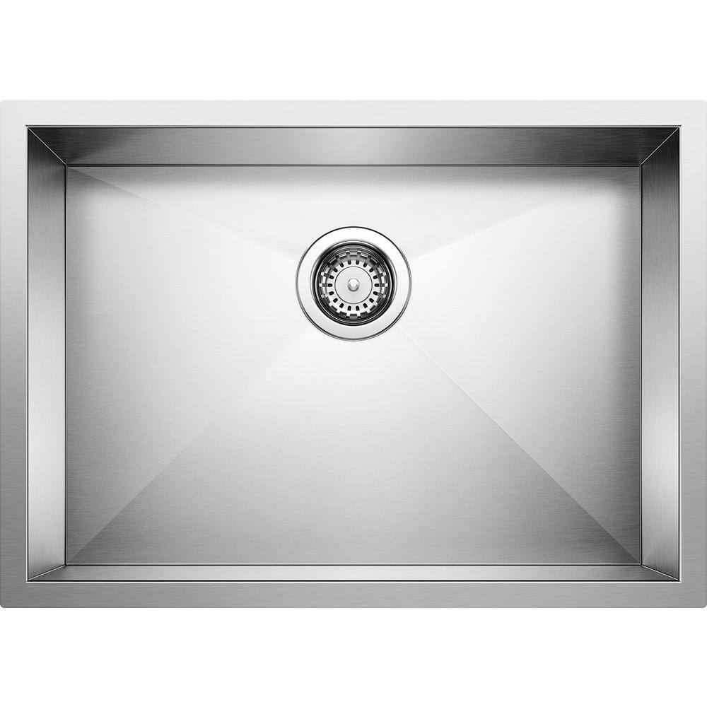 QUATRUS R0 Undermount Stainless Steel 25 in. Single Bowl Kitchen Sink