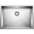 QUATRUS R0 Undermount Stainless Steel 25 in. Single Bowl Kitchen Sink