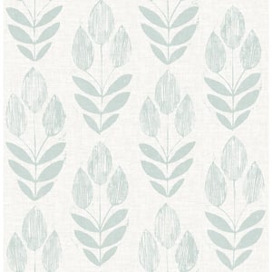 Garland Teal Block Tulip Paper Strippable Wallpaper (Covers 56.4 sq. ft.)