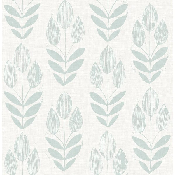 Chesapeake Garland Teal Block Tulip Teal Wallpaper Sample