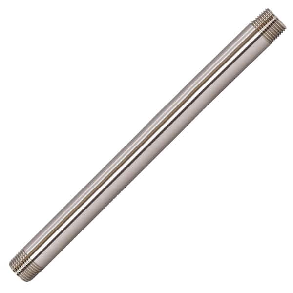 Westbrass 1/2 in. x 1 ft. Brass IPS Pipe Nipple, Satin Nickel